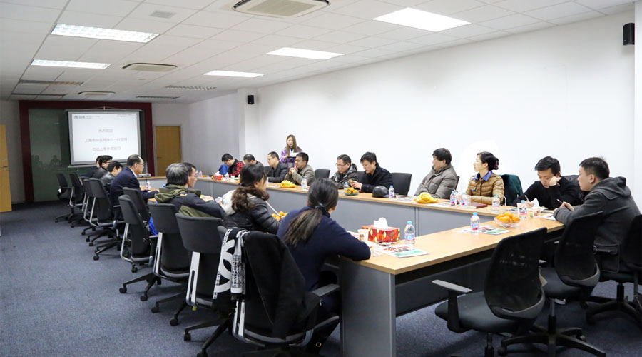 上海市綠容局總工唐家富一行領導蒞臨山美調(diào)研座談建筑垃圾資源化處理